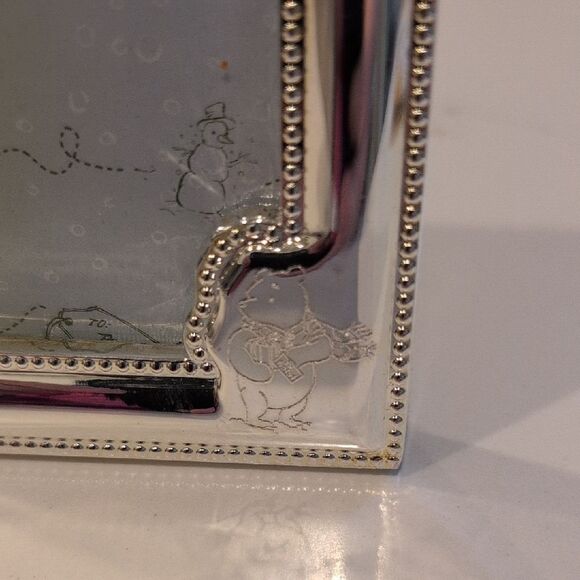 Silver Beaded Etched Winnie The Pooh Photo Frame - Picture 2 of 8
